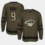 Camiseta Hockey Minnesota Wild Mikko Koivu 2018 Salute To Service Verde Militar