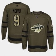 Camiseta Hockey Minnesota Wild Mikko Koivu 2018 Salute To Service Verde Militar