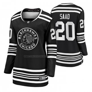 Camiseta Hockey Mujer Chicago Blackhawks Brandon Saad Premier Alterno Negro