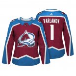 Camiseta Hockey Mujer Colorado Avalanche Semyon Varlamov Autentico Jugador Maroon