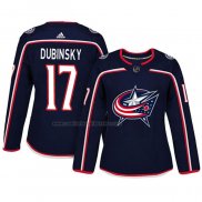 Camiseta Hockey Mujer Columbus Blue Jackets Brandon Dubinsky Autentico Jugador Azul