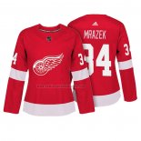 Camiseta Hockey Mujer Detroit Red Wings Petr Mrazek Autentico Jugador Rojo