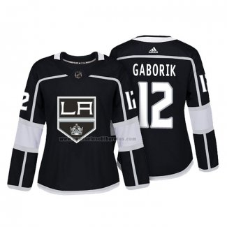 Camiseta Hockey Mujer Los Angeles Kings Marian Gaborik Autentico Jugador Negro