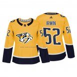 Camiseta Hockey Mujer Nashville Predators Matt Irwin Autentico Jugador Amarillo