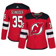 Camiseta Hockey Mujer New Jersey Devils Cory Schneider Autentico Jugador Rojo