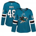 Camiseta Hockey Mujer San Jose Sharks Tomas Hertl Autentico Jugador Verde