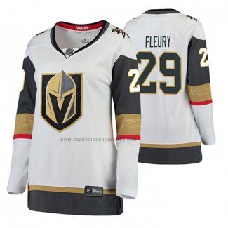 Camiseta Hockey Mujer Vegas Golden Knights Marc Andre Fleury Segunda Breakaway Jugador Blanco