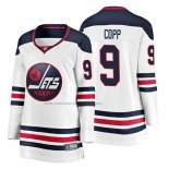 Camiseta Hockey Mujer Winnipeg Jets Andrew Copp Heritage Breakaway Blanco