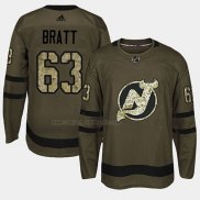 Camiseta Hockey New Jersey Devils Jesper Bratt 2018 Salute To Service Verde Militar