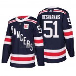 Camiseta Hockey New York Rangers David Desharnais Autentico 2018 Winter Classic Azul