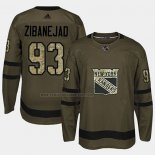 Camiseta Hockey New York Rangers Mika Zibanejad 2018 Salute To Service Verde Militar
