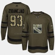 Camiseta Hockey New York Rangers Mika Zibanejad 2018 Salute To Service Verde Militar