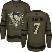 Camiseta Hockey Nino Pittsburgh Penguins Paul Martin 2018 Salute To Service Verde Militar