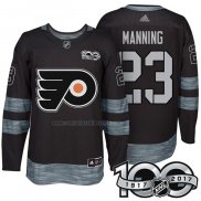 Camiseta Hockey Philadelphia Flyers Brandon Manning 1917-2017 100th Aniversario Negro