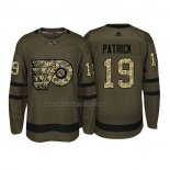 Camiseta Hockey Philadelphia Flyers Nolan Patrick 2018 Salute To Service Verde Militar