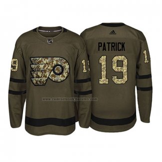 Camiseta Hockey Philadelphia Flyers Nolan Patrick 2018 Salute To Service Verde Militar