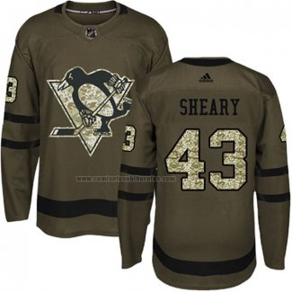 Camiseta Hockey Pittsburgh Penguins Conor Sheary 2018 Salute To Service Verde Militar