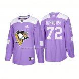 Camiseta Hockey Pittsburgh Penguins Patric Hornqvist Autentico 2018 Fights Cancer Violeta
