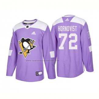 Camiseta Hockey Pittsburgh Penguins Patric Hornqvist Autentico 2018 Fights Cancer Violeta