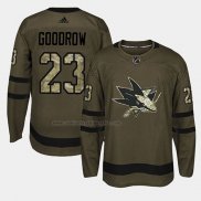 Camiseta Hockey San Jose Sharks Barclay Goodrow 2018 Salute To Service Verde Militar