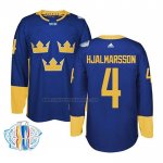 Camiseta Hockey Suecia Niklas Hjalmarsson Premier 2016 World Cup Azul