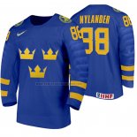 Camiseta Hockey Suecia William Nylander Segunda 2020 IIHF World Junior Championships Azul