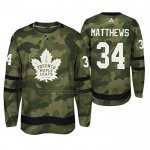 Camiseta Hockey Toronto Maple Leafs Auston Matthews Armed Special Forces Autentico Jugador Camuflaje
