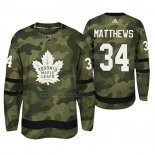 Camiseta Hockey Toronto Maple Leafs Auston Matthews Armed Special Forces Autentico Jugador Camuflaje