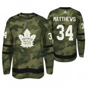 Camiseta Hockey Toronto Maple Leafs Auston Matthews Armed Special Forces Autentico Jugador Camuflaje
