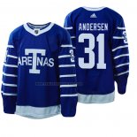 Camiseta Hockey Toronto Maple Leafs Frederik Andersen 1918 Arenas Throwback Azul