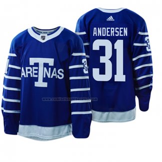 Camiseta Hockey Toronto Maple Leafs Frederik Andersen 1918 Arenas Throwback Azul