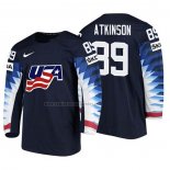 Camiseta Hockey USA Cam Atkinson 2018 IIHF World Championship Jugador Negro