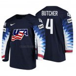 Camiseta Hockey USA Will Butcher 2018 IIHF World Championship Jugador Negro