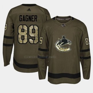 Camiseta Hockey Vancouver Canucks Sam Gagner 2018 Salute To Service Verde Militar