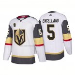 Camiseta Hockey Vegas Golden Knights Deryk Engelland Segunda 2018 Autentico Jugador Blanco
