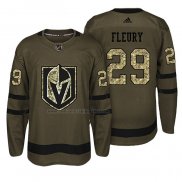 Camiseta Hockey Vegas Golden Knights Marc Andre Fleury Salute To Service Verde Militar