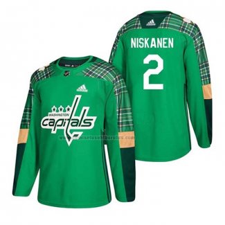 Camiseta Hockey Washington Capitals Matt Niskanen 2018 Dia de San Patricio Verde