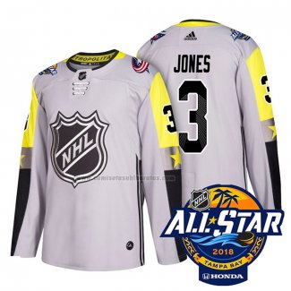 Camiseta Hockey 2018 All Star Columbus Blue Jackets Seth Jones Autentico Gris
