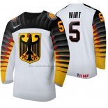 Camiseta Hockey Alemania Daniel Wirt Primera 2020 IIHF World Junior Championship Blanco