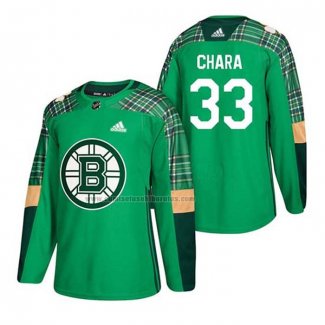 Camiseta Hockey Boston Bruins Zdeno Chara 2018 Dia de San Patricio Verde