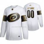 Camiseta Hockey Carolina Hurricanes Personalizada Golden Edition Autentico Blanco