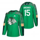 Camiseta Hockey Chicago Blackhawks Artem Anisimov 2018 Dia de San Patricio Verde