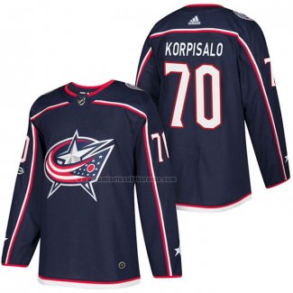 Camiseta Hockey Columbus Blue Jackets Joonas Korpisalo Autentico Primera 2018 Azul