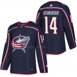 Camiseta Hockey Columbus Blue Jackets Jordan Schroeder Autentico Primera 2018 Azul
