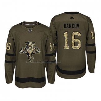 Camiseta Hockey Florida Panthers Aleksander Barkov 2018 Salute To Service Verde Militar