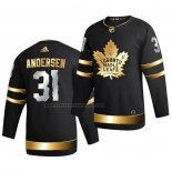 Camiseta Hockey Golden Edition Toronto Maple Leafs Frederik Andersen Limited Autentico 2020-21 Negro