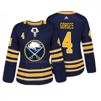 Camiseta Hockey Mujer Buffalo Sabres Josh Gorges Autentico Jugador Azul