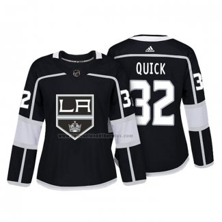 Camiseta Hockey Mujer Los Angeles Kings Jonathan Quick Autentico Jugador Negro