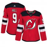 Camiseta Hockey Mujer New Jersey Devils Taylor Hall Autentico Jugador Rojo