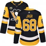 Camiseta Hockey Mujer Pittsburgh Penguins Jaromir Jagr 50 Anniversary Primera Premier Negro